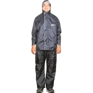 THE CLOWNFISH Rain Coat Waterproof Full Length Raincoat With Pants Polyester Reversible Double Layer Rain Coat For Men Bike Rain Suit Rain Jacket Suit Inner Mobile Pocket With Storage Bag(Black Xxl)