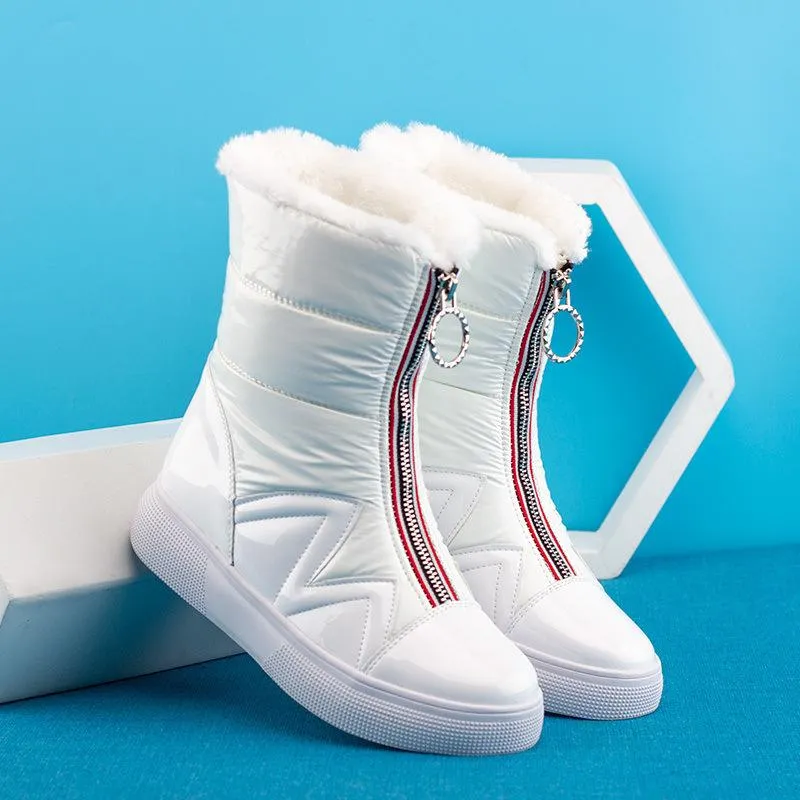 Thickened fluff insulates warm non-slip foot protection snow boots