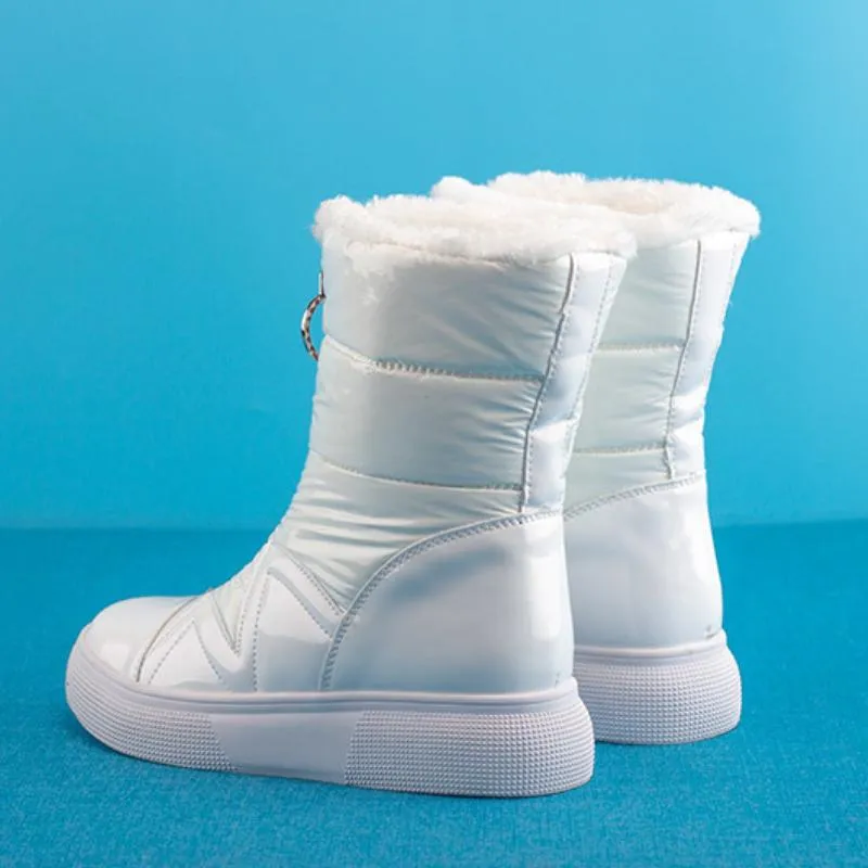 Thickened fluff insulates warm non-slip foot protection snow boots