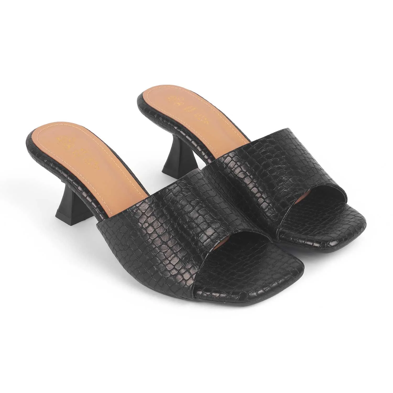 Tresmode Bray Black Women's Casual Heel Sandals