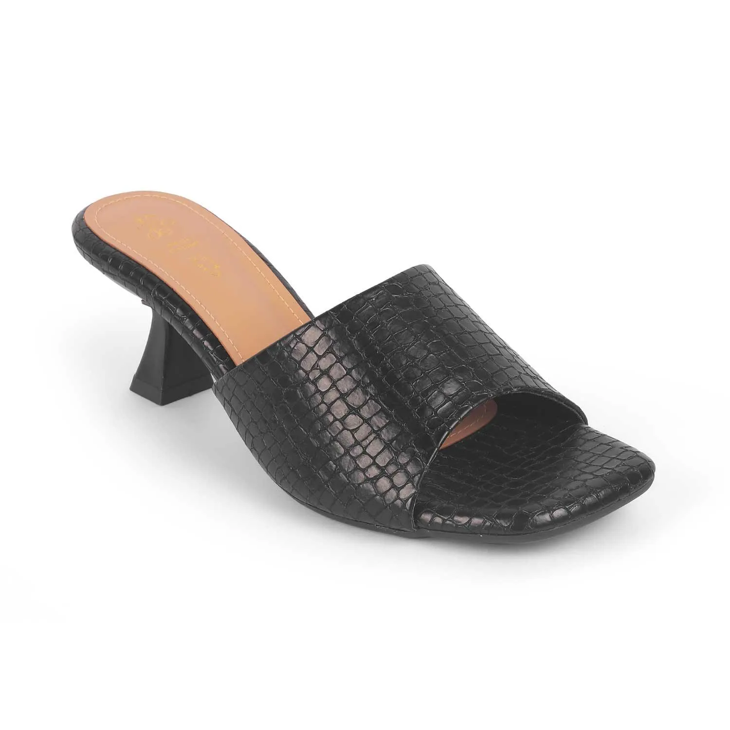 Tresmode Bray Black Women's Casual Heel Sandals