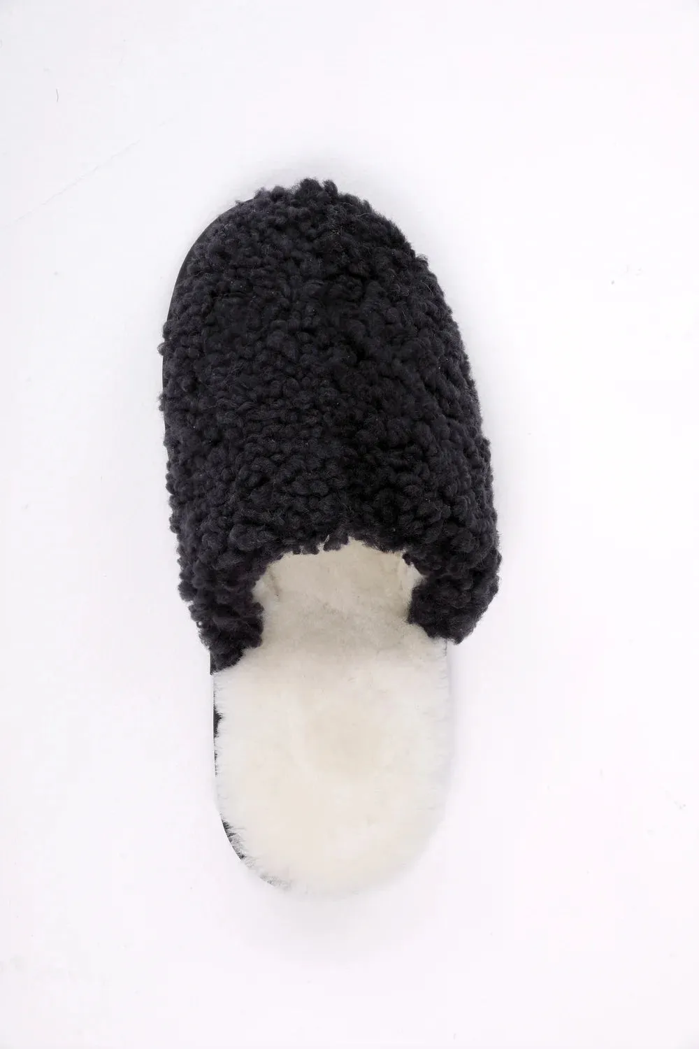 Unisex Women's Real Sheepskin Slippers in Аubergine Color with Fur Lining