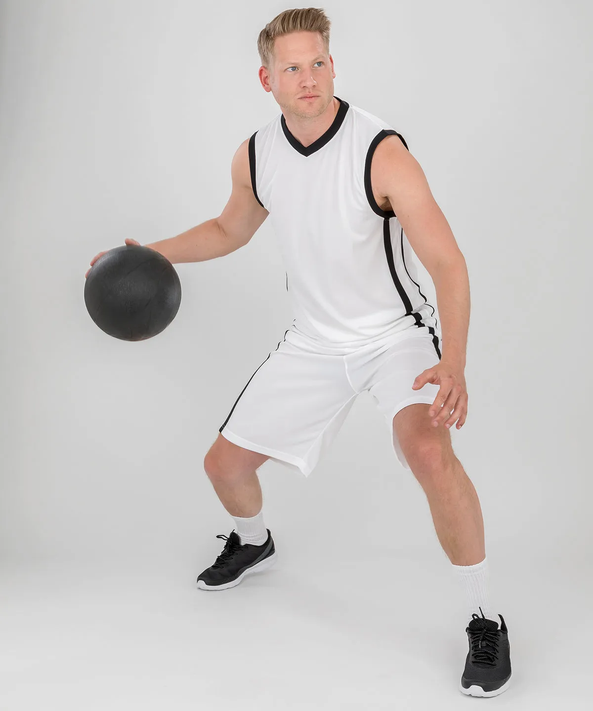 White/Black - Basketball quick-dry top