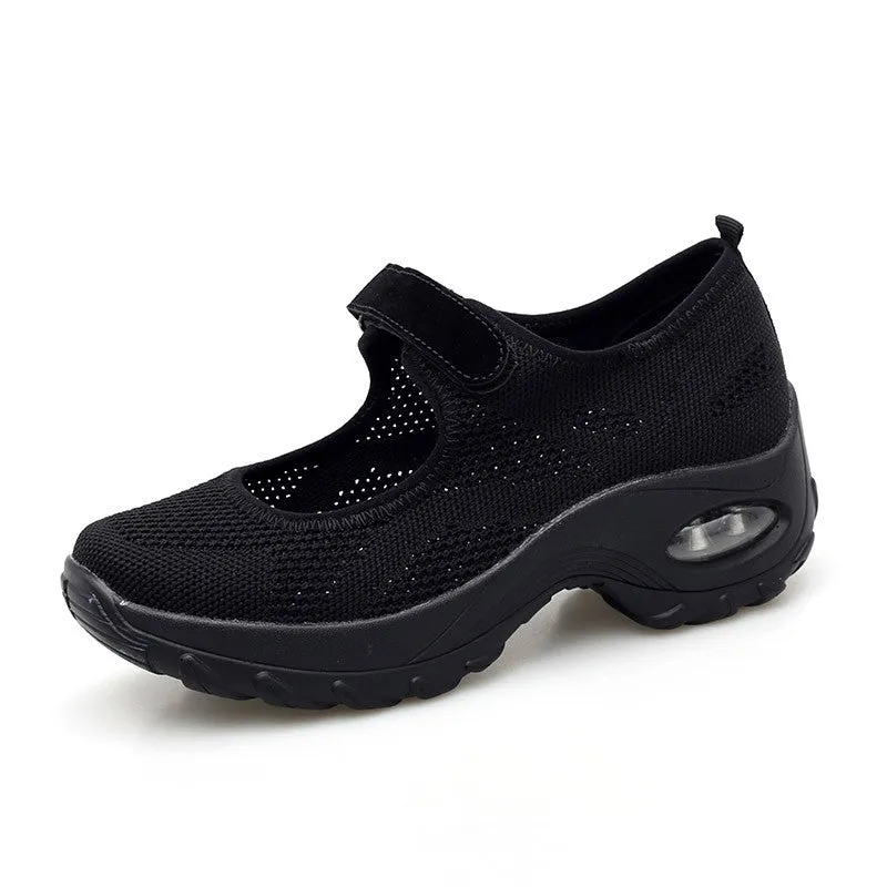 Women's All Black or All White Breathable Comfortable Hollow Shoes rubber