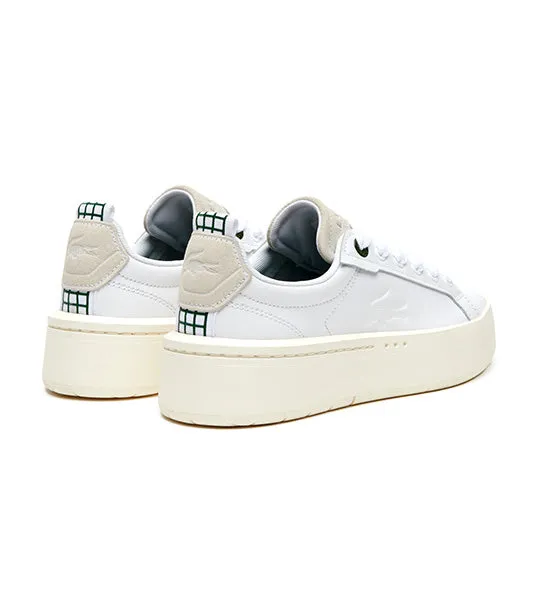 Women's Lacoste Carnaby Platform Leather Trainers White/Off White