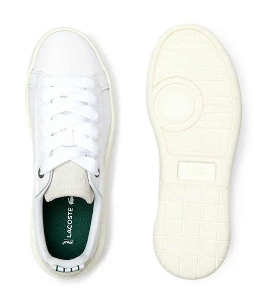 Women's Lacoste Carnaby Platform Leather Trainers White/Off White