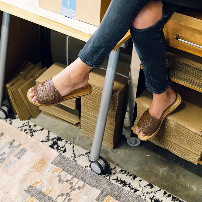 Women's Woven Sandal in Walnut by Mohinders