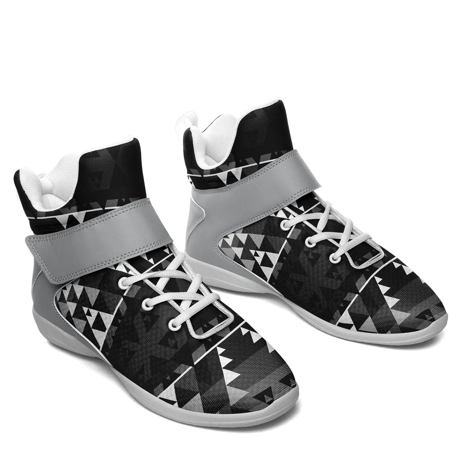 Writing on Stone Black and White Kid's Ipottaa Basketball / Sport High Top Shoes