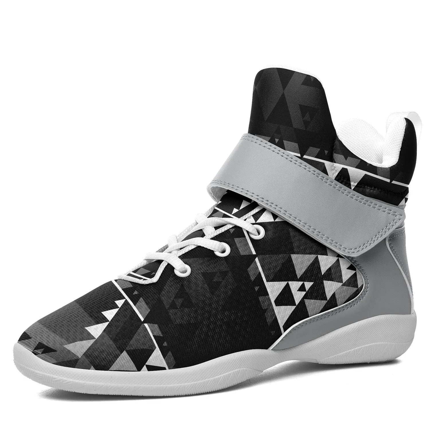 Writing on Stone Black and White Kid's Ipottaa Basketball / Sport High Top Shoes