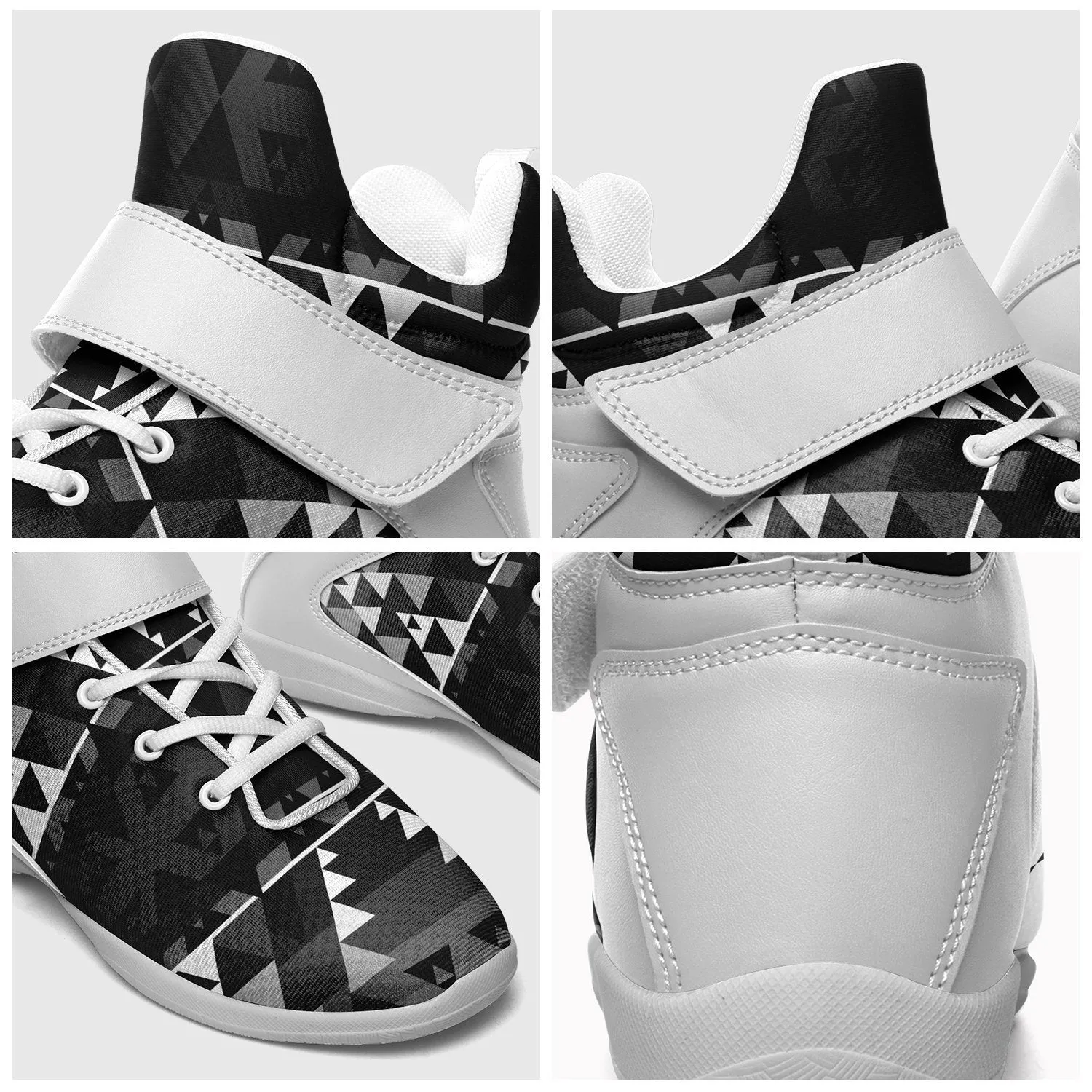 Writing on Stone Black and White Kid's Ipottaa Basketball / Sport High Top Shoes