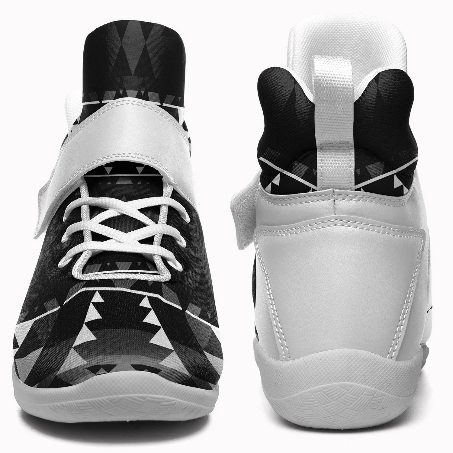 Writing on Stone Black and White Kid's Ipottaa Basketball / Sport High Top Shoes