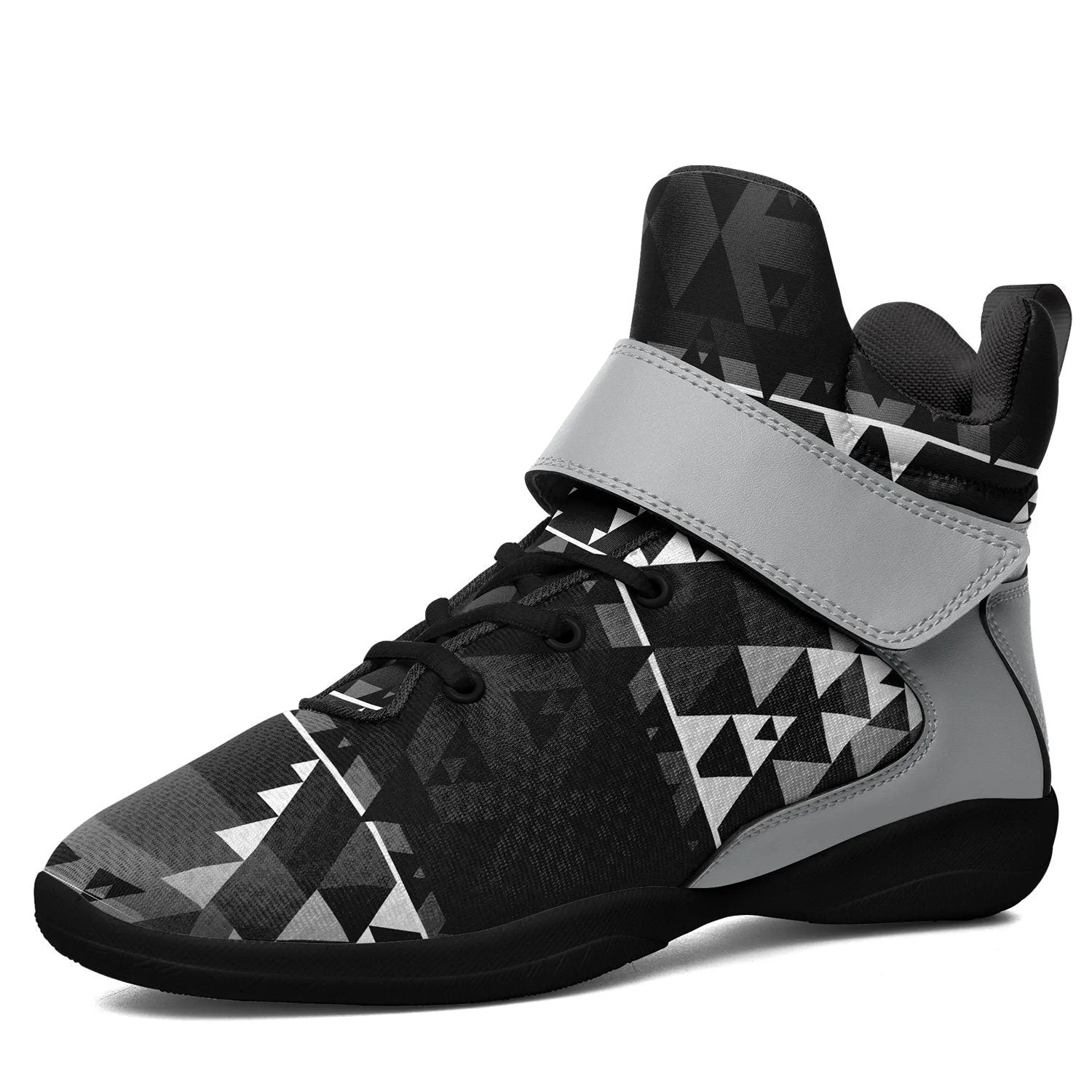 Writing on Stone Black and White Kid's Ipottaa Basketball / Sport High Top Shoes