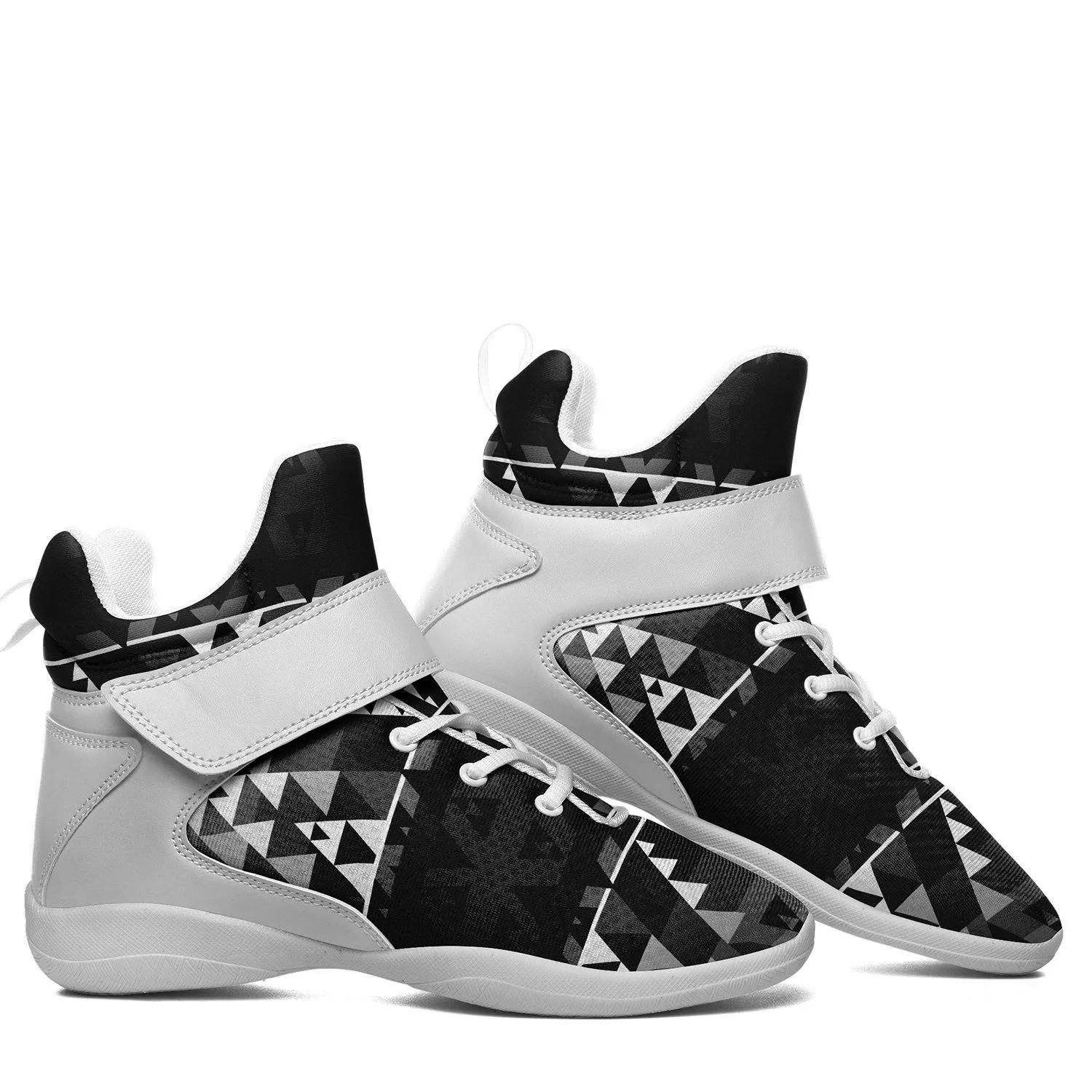 Writing on Stone Black and White Kid's Ipottaa Basketball / Sport High Top Shoes