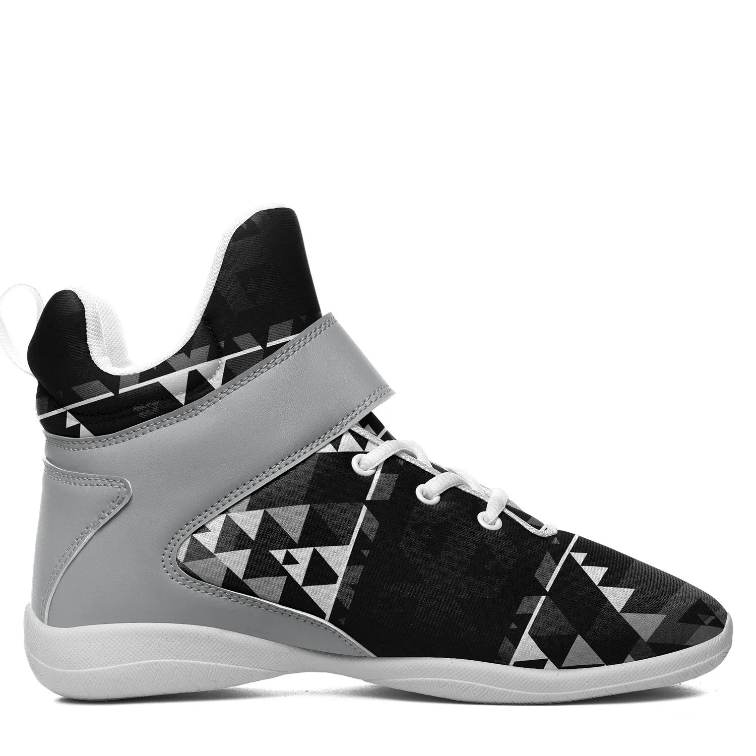 Writing on Stone Black and White Kid's Ipottaa Basketball / Sport High Top Shoes