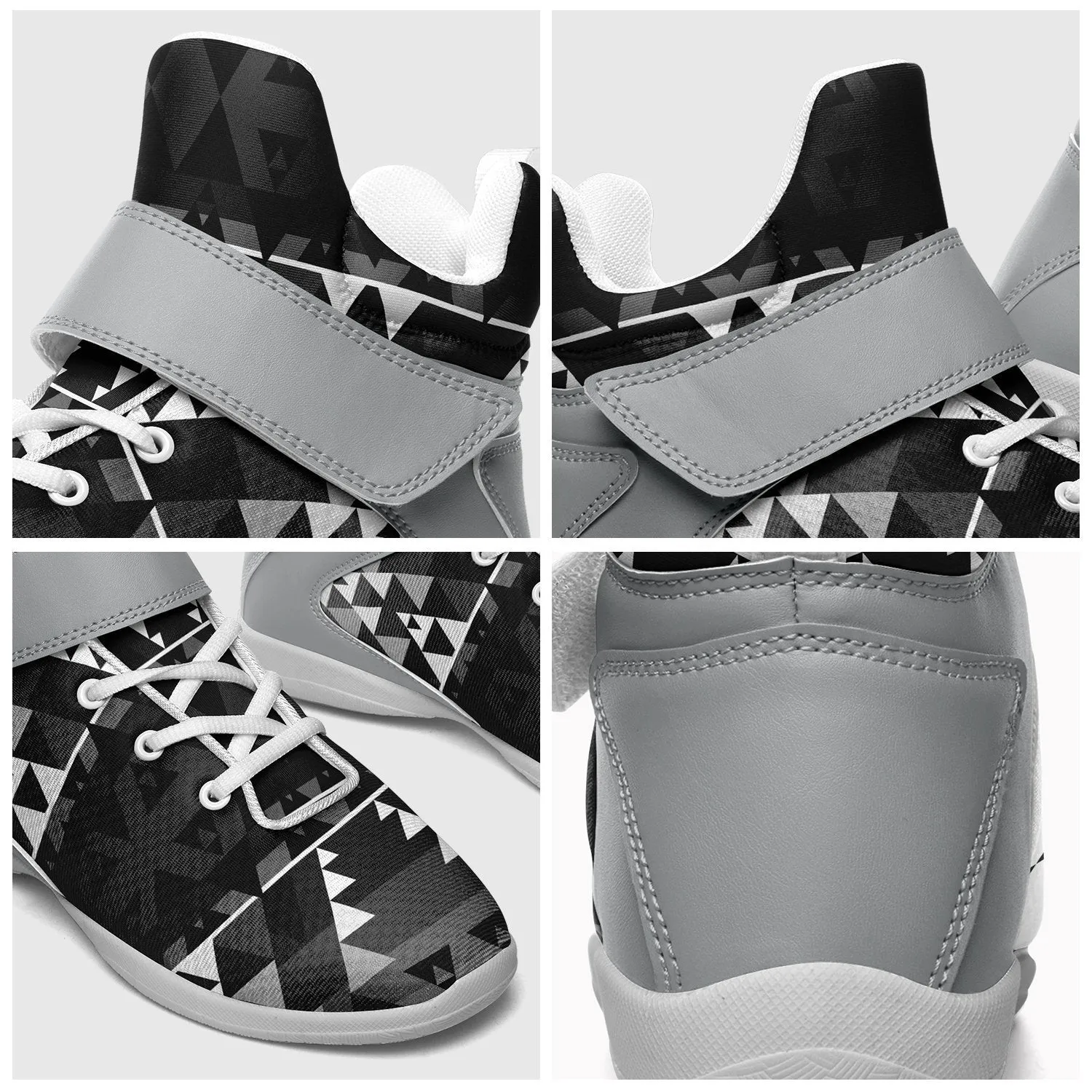 Writing on Stone Black and White Kid's Ipottaa Basketball / Sport High Top Shoes