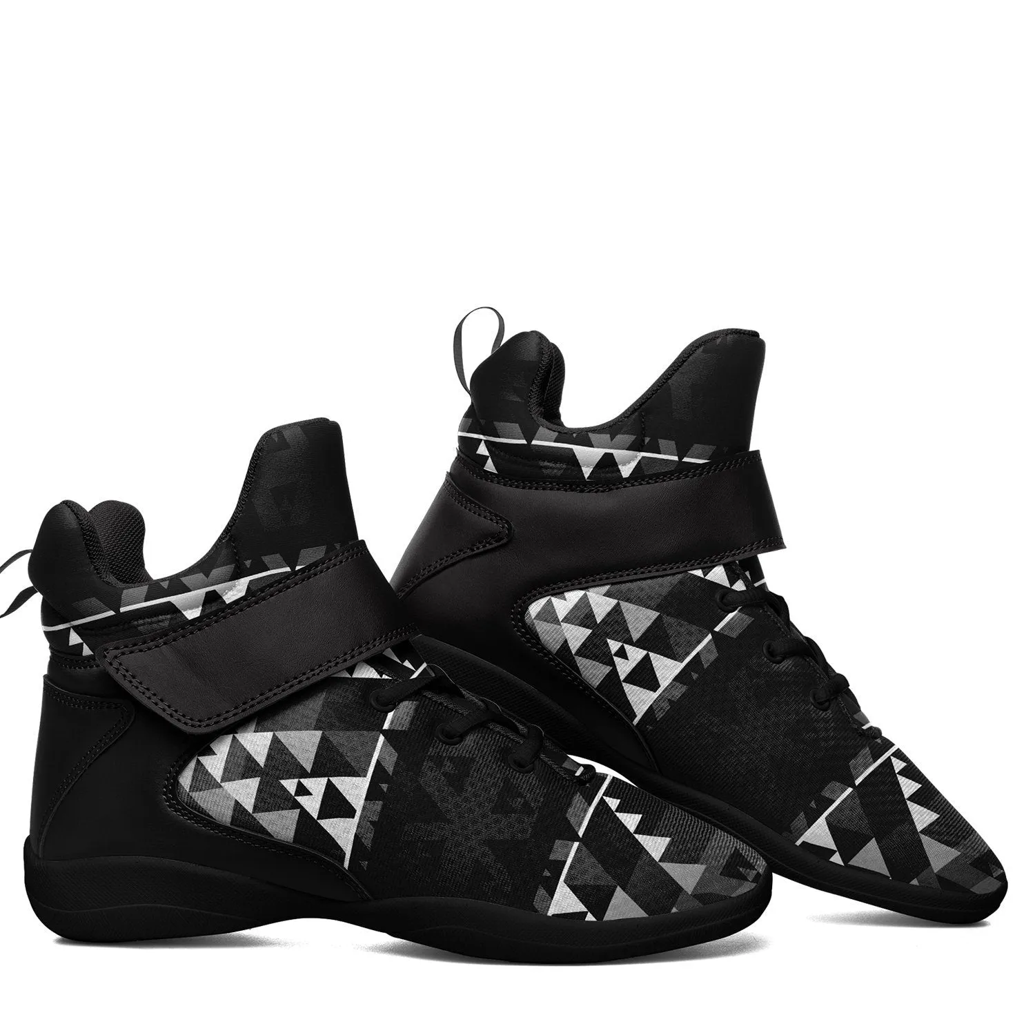 Writing on Stone Black and White Kid's Ipottaa Basketball / Sport High Top Shoes