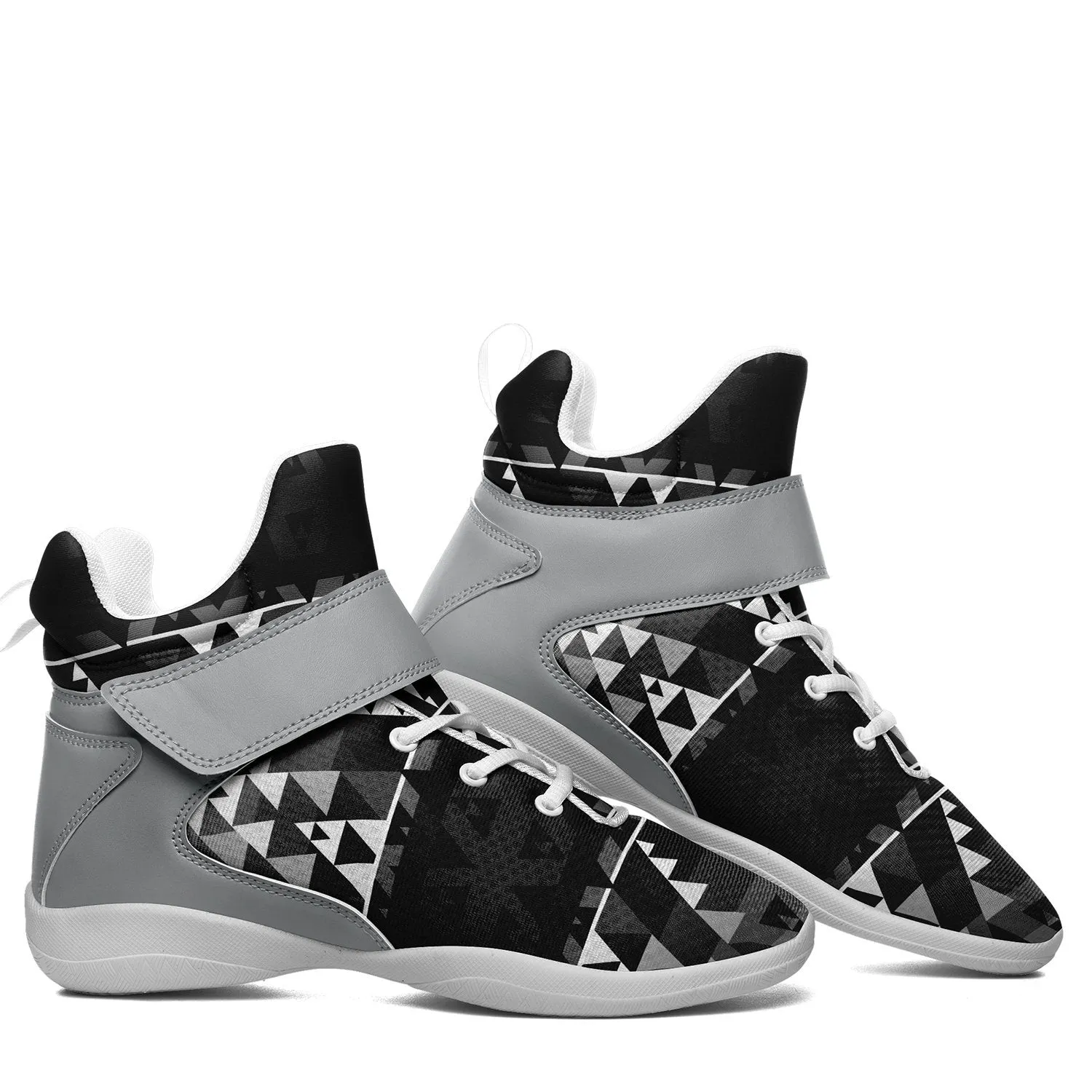 Writing on Stone Black and White Kid's Ipottaa Basketball / Sport High Top Shoes