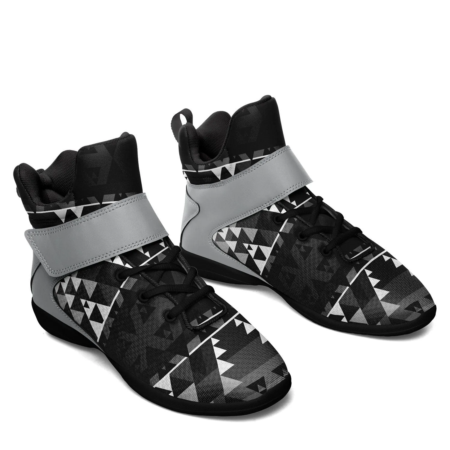 Writing on Stone Black and White Kid's Ipottaa Basketball / Sport High Top Shoes