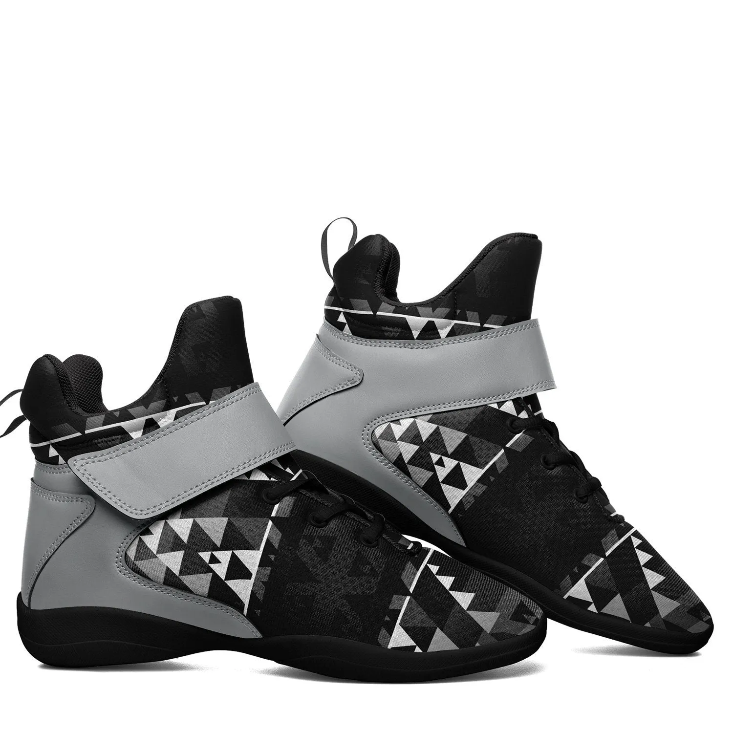 Writing on Stone Black and White Kid's Ipottaa Basketball / Sport High Top Shoes